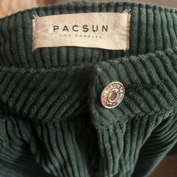PacSun Vintage Mom Jeans Size 26 Women’s Green Corduroy High Rise Pants Cotton - Picture 2 of 6